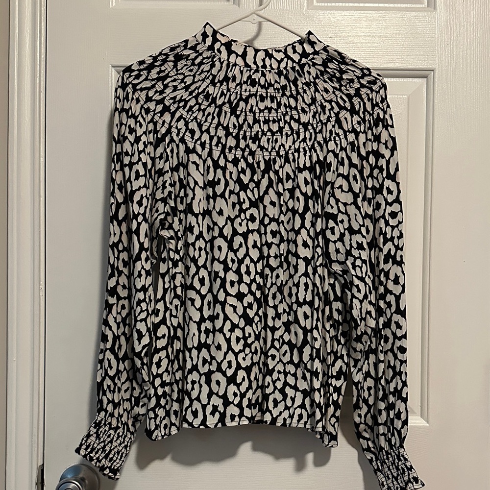 Express Monochrome Animal Print Blouse